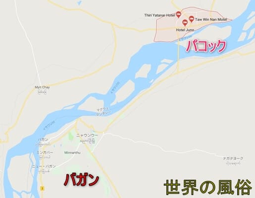 バガンの風俗 パコックの置屋街の行き方 値段は45分1万チャット